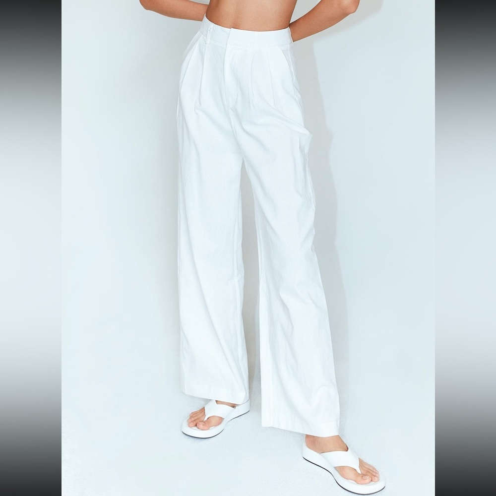 Princess polly linen pants in white